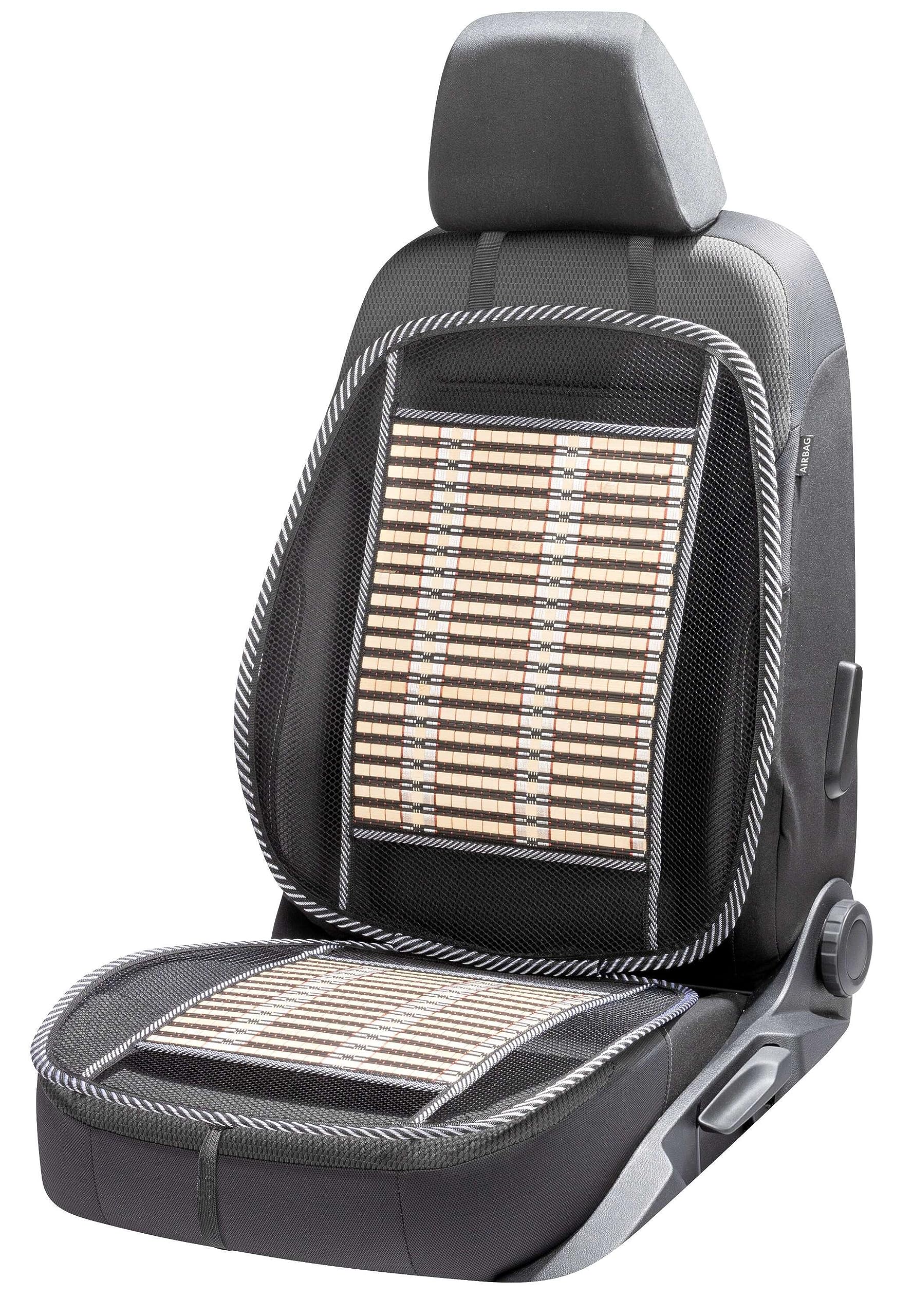 Coprisedile Auto Universale In Pelle - Traspirante, Antiscivolo, Con Tasche, Per Sedili Anteriori - Foto 3