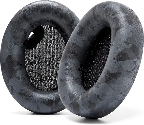 WC Wicked Cushions Extra Thick Earpads for Sony WH1000XM4 Headphones - Soft PU Leather Cushions, Luxurious Noise Isolating Memory Foam, Added Thickness Without Disabling On/Off Sensor | Black Camo