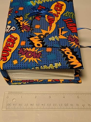 Miniatura 2 de DC Superman Sayings Cotton Fabric Custom Photo Album for Boy - Super Hero Photo Album - Holds 100 4x6 Photos - Handmade