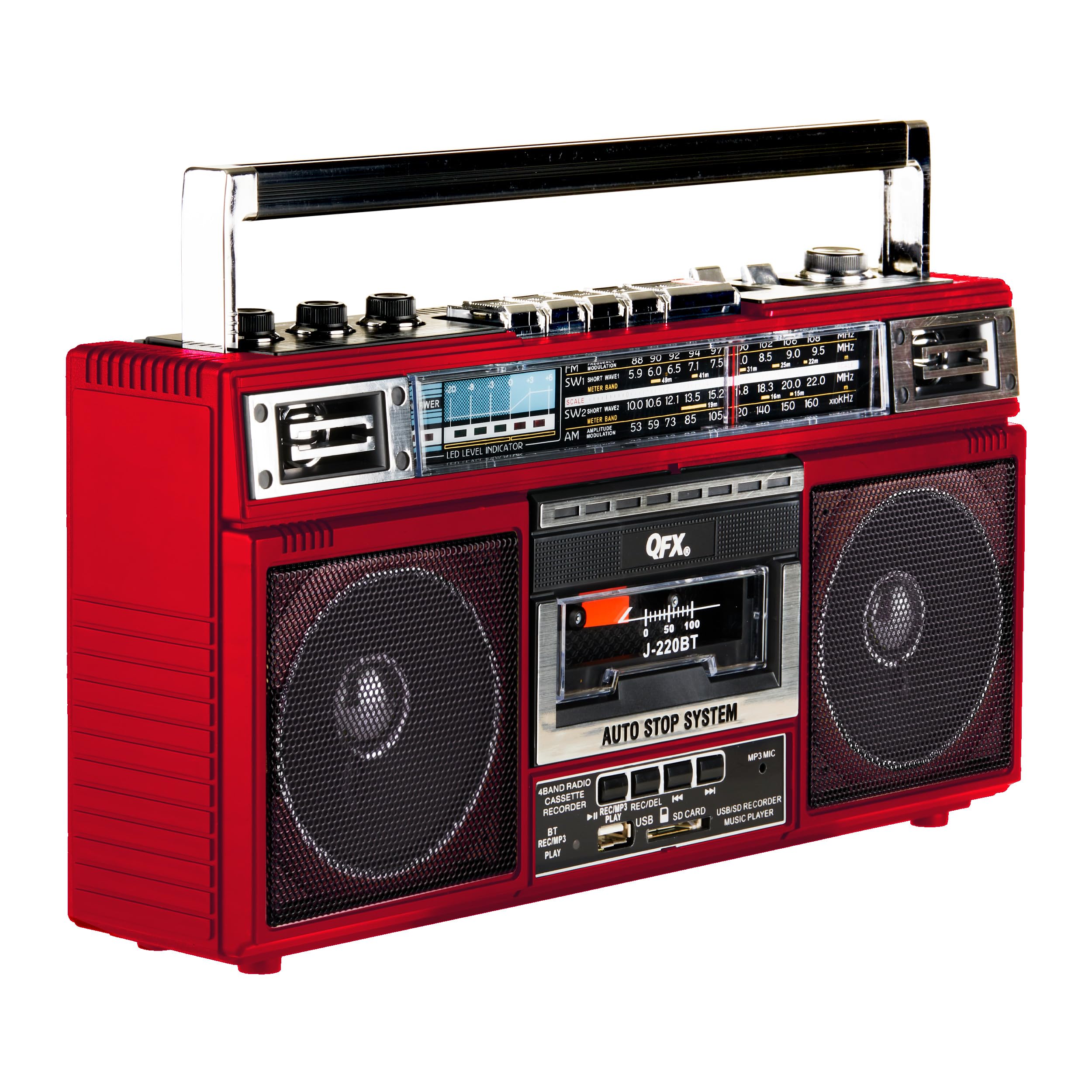 Amazon.com: QFX J-220BT Red Boombox MP3 Conversion from Radio to