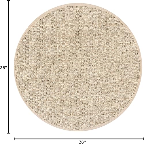 Vista 446 de Safavieh NF114A Natural Fiber Collection - Alfombra de fibras naturales de patrón trenzado, varios colores (5 x 8 pies), Fibras naturales, azul