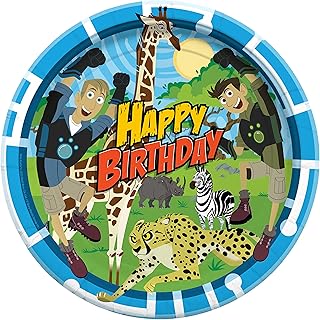 Treasures Gifted Wild Kratts Dinner Plates 8ct - 9 Inch Wild Kratts Party Plates - Wild Kratts Birthday Party Supplies - Wild Kratts Paper Plates - Wild Kratts Plates for Birthday Party