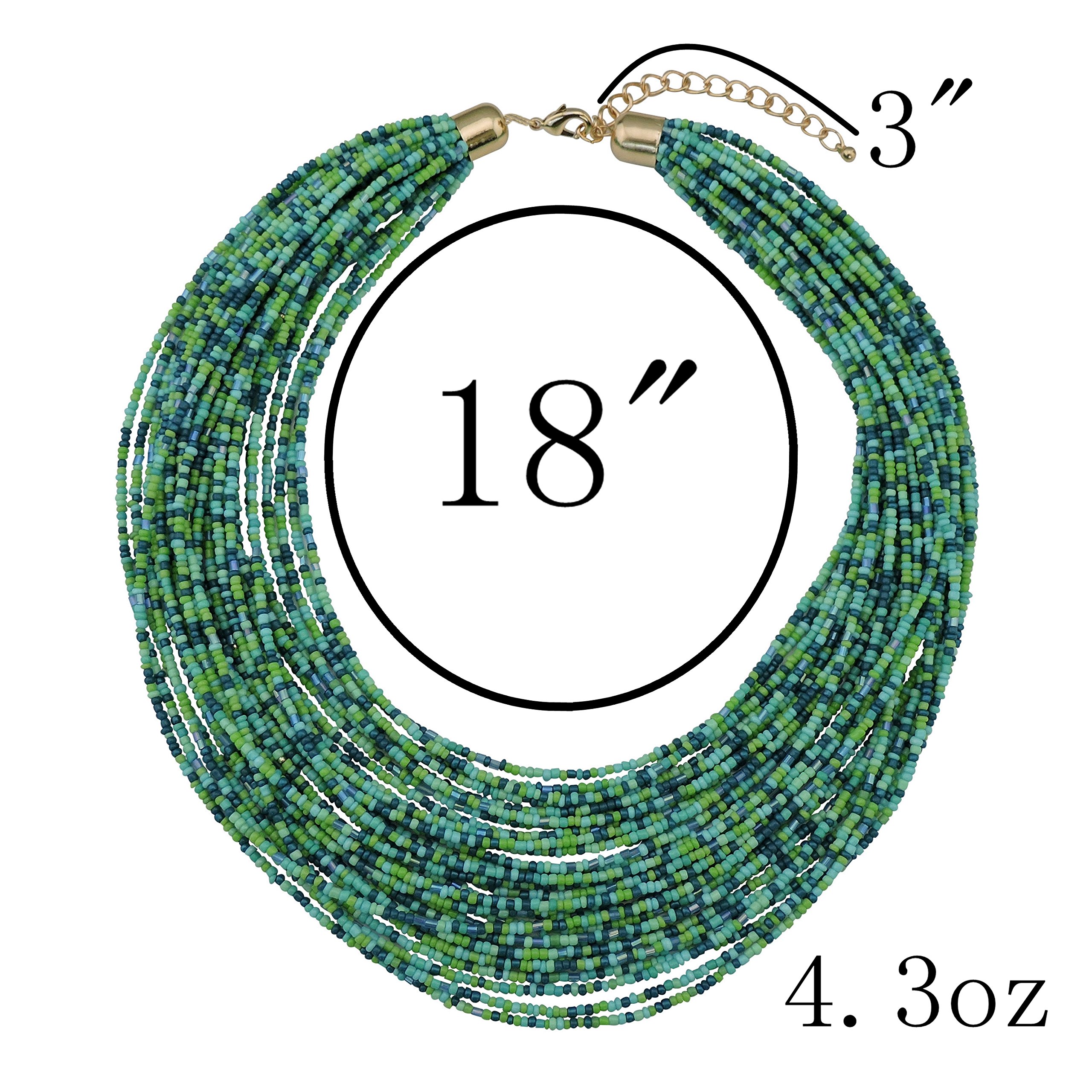 Bocar Multi Layer Chunky Bavaglino dichiarazione perle semi, collare collana per donne regalo (NK-10351)