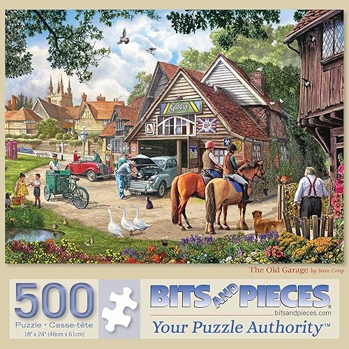 Miniatura 2 de Bits and Pieces - Rompecabezas de 500 piezas para adultos de 18 x 24 pulgadas - 'The Old Garage' - Rompecabezas de 500 piezas grandes por el artista