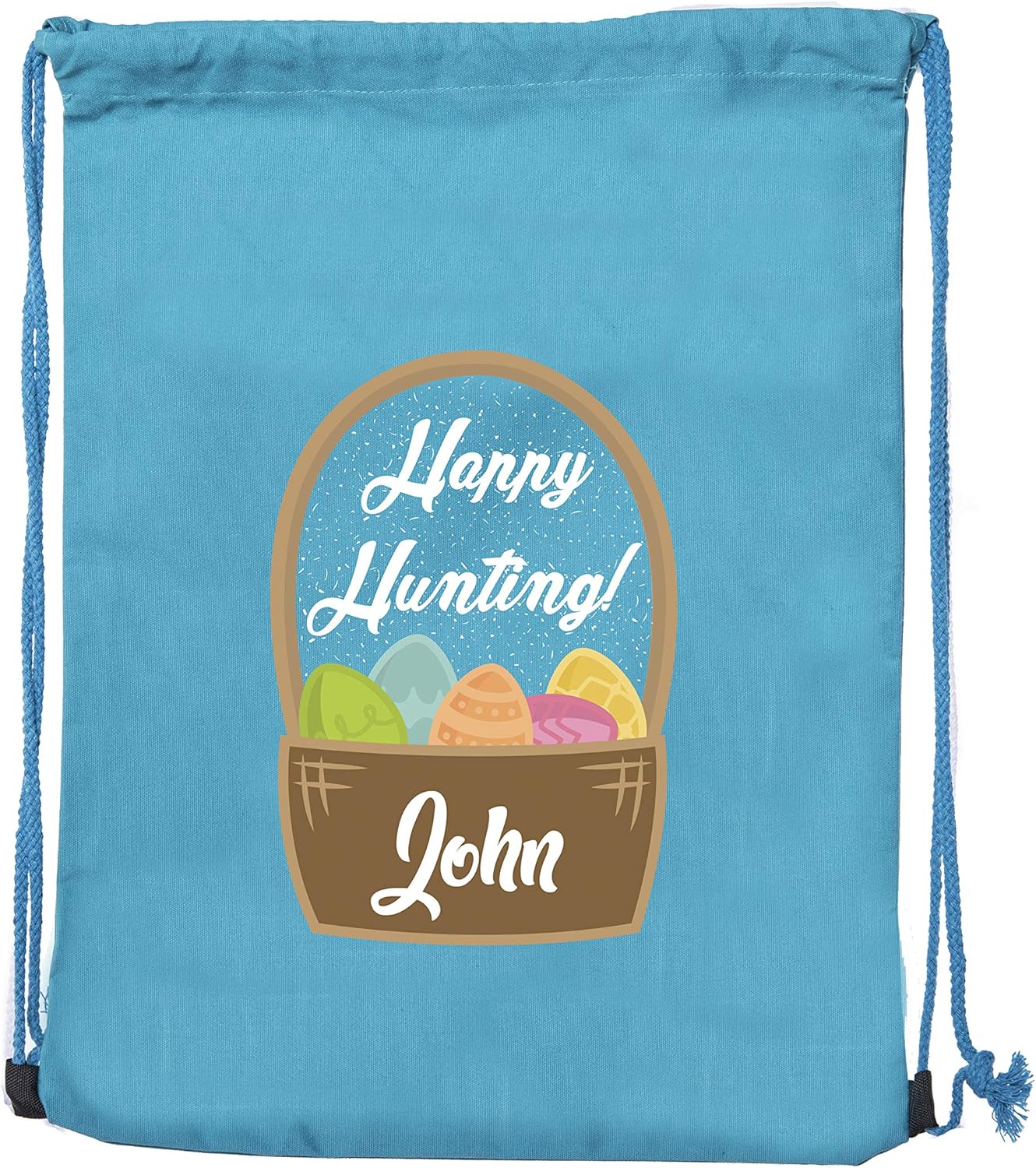 Mato & Hash Personalized Easter Drawstring Bag, Funny Easter Basket Bag, Custom Cinch Bags - Teal CE2725EasterDTG S1