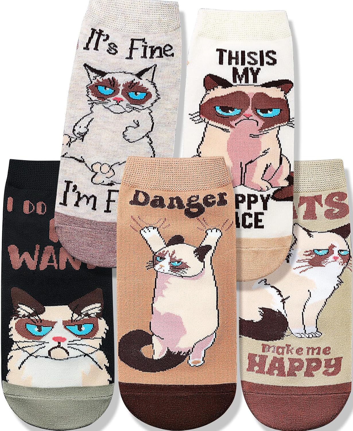 Calcetines divertidos de animales para mujer - Lindo perro y gato