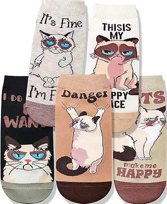 Funny Animal Socks for Women - Cute Dog and Cat Socks, Colorful Novelty Funny Socks for Animal Lover