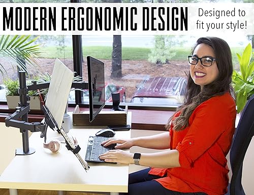 Miniatura 7 de Stand Steady Soporte para monitor + soporte para laptop  Soporte para monitor y teclado de altura ajustable con articulación completa y abrazadera