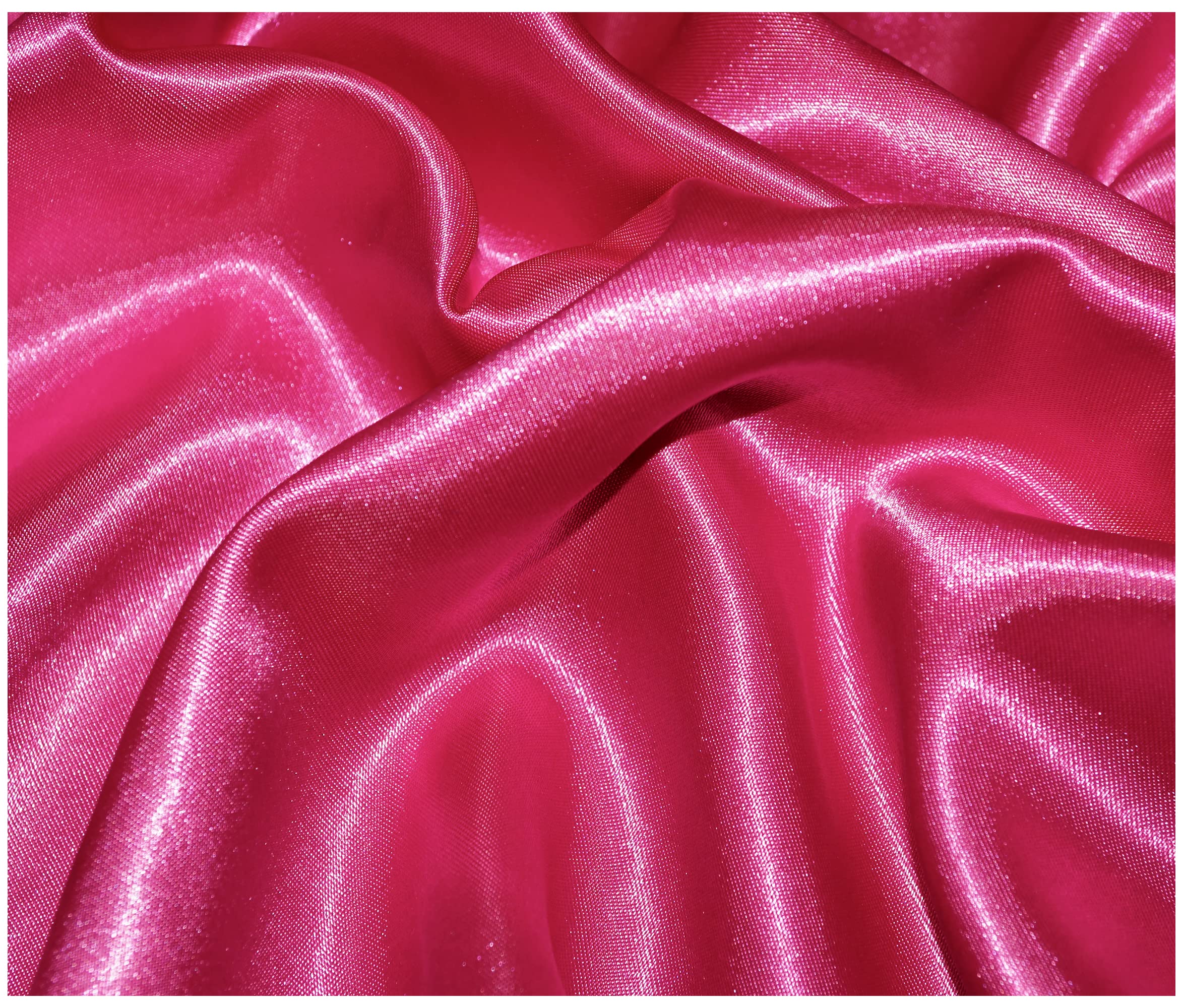 Silky Satin Polyester Fabric for Dressmaking Wedding Crafts Quilting Sewing 150cm Wide (200 x 150cm / 79" x 60", Cerise) - Image 3
