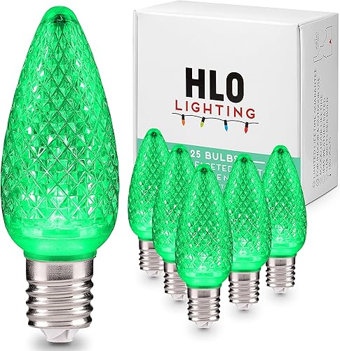Miniatura 14 de HLO Lighting Juego de 25 bombillas LED de Navidad C9 de color blanco cálido para uso en interiores y exteriores | Bombilla de repuesto duradera Sol,