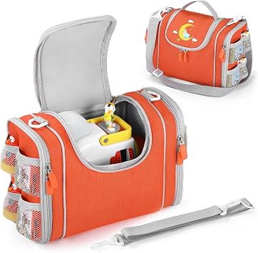 Carrying Case Compatible with Little Tikes Story Dream Machine Books Starter Set, Cute Storage Bag with Handle and Shoulder Strap for Character Storybook Accessory Bag Only