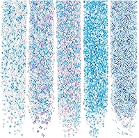 Vista 1 de BBTO 8.82 oz de copos de nieve falsos, diminutos adornos de arcilla polimérica de muñeco de nieve, rodajas de polímero de copo de nieve, arcilla