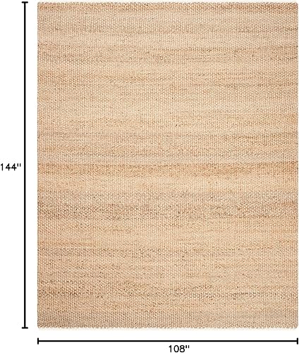 Miniatura 6 de SAFAVIEH Alfombra de área de colección de fibra natural, 8 x 10 pies, marfil y natural, yute hecho a mano, ideal para zonas de alto tráfico en sala