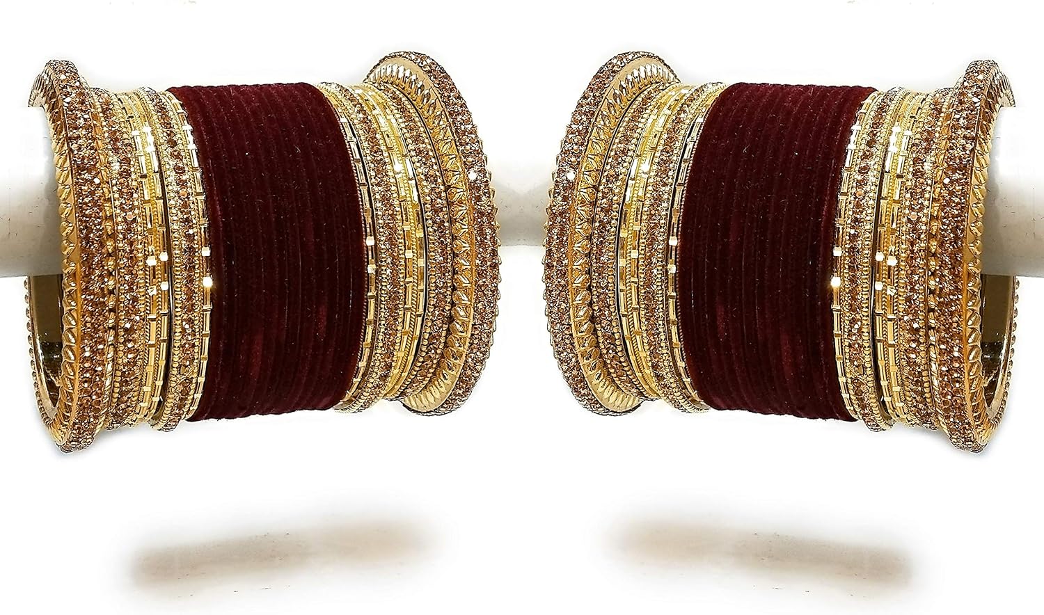 Beautifull Designer Bridal Velvet Metal Bangle set/Chuda Set Match with All Dress & Ethnic Wear For Women.