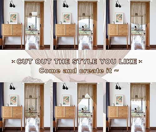 Miniatura 5 de YIIBAII Cortinas de cuentas con cuentas para puertas, cristales adecuados para decoración de interiores y divisiones, cortinas hippy de armario