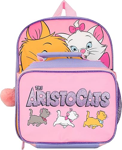 Miniatura 2 de Disney Mochila con lonchera Mochilas Aristocats Girls para la escuela Mochila escolar rosa para niños, Rosado, Mochilas Tradicionales