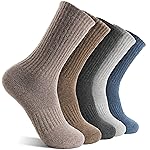 MOGGEI Womens Merino Wool Socks for Hiking Winter Warm Thick Thermal Crew Cozy Cabin Ladies Gift Comfy Boot Work Socks 5 Pairs(Assorted N(5 Pairs))