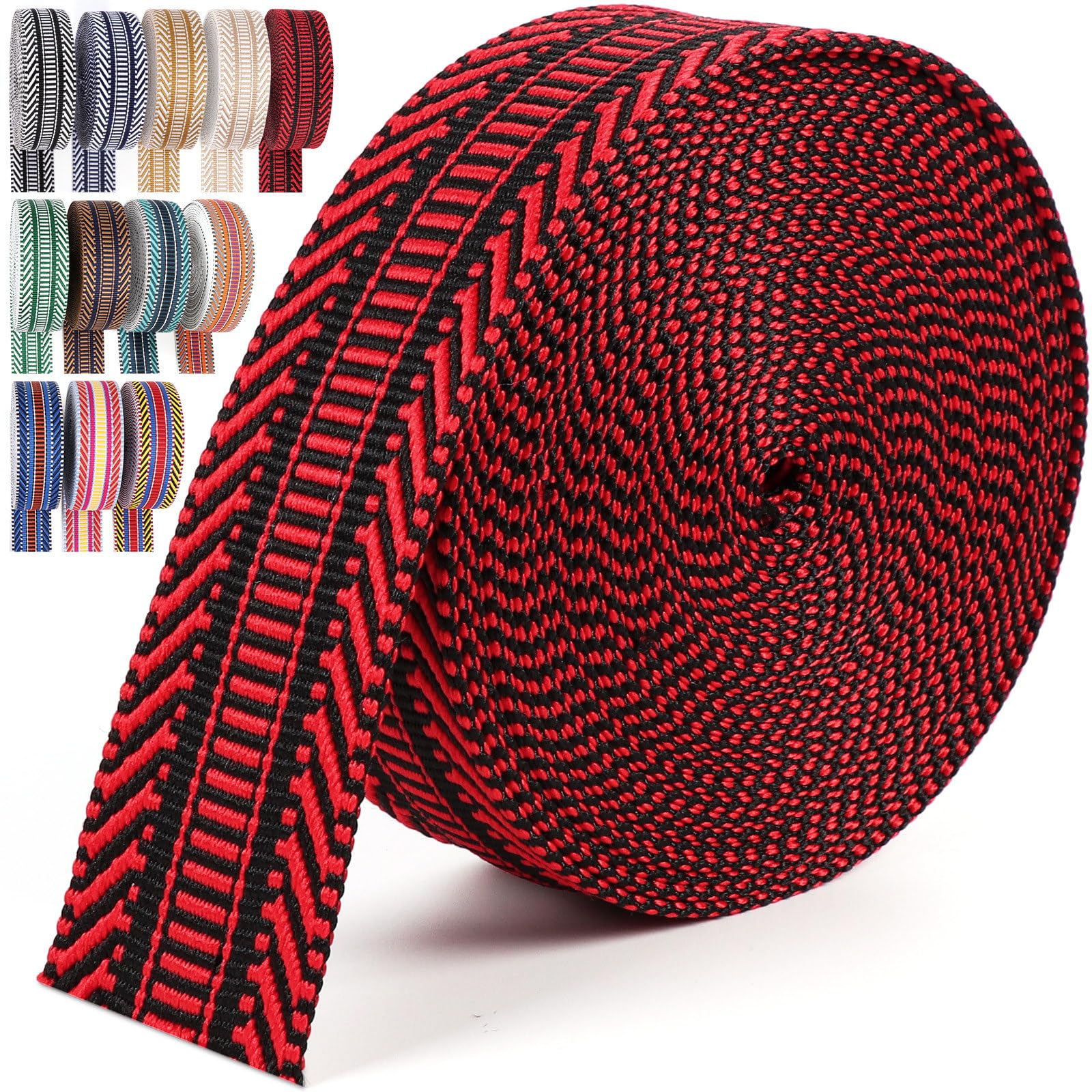 1.5" Jacquard Webbing - 20 Yards for Bags & Crafts -8