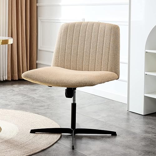 Goujxcy Silla de oficina en casa, moderna silla de escritorio de tela de terciopelo copetudo, silla giratoria ajustable para oficina en casa, silla