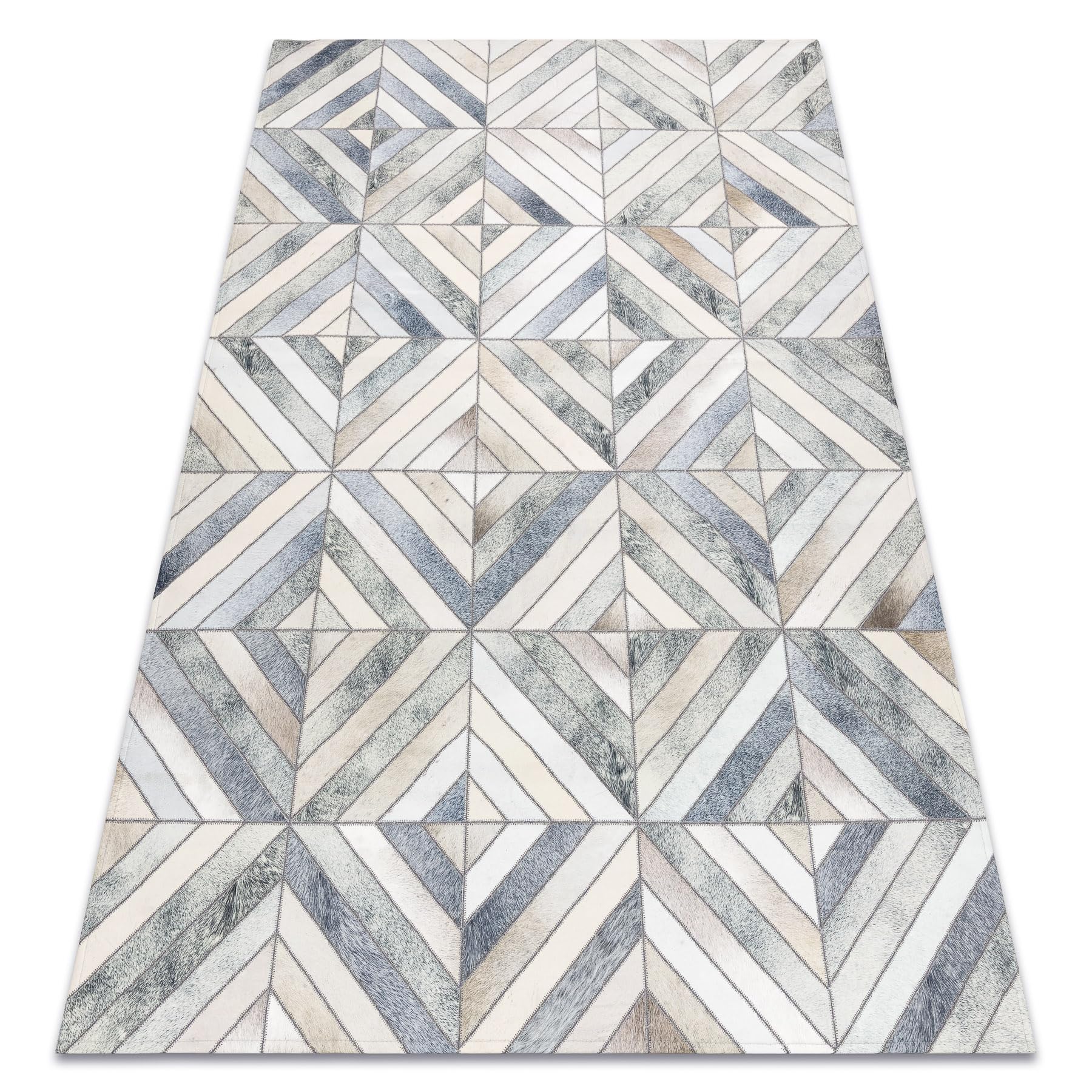 Tapis Patchwork Cuir Artificiel Facile à Nettoyer Effet Peau de Vache 160x230