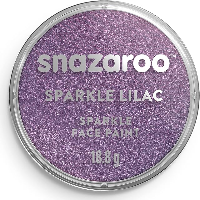 Snazaroo Face and Body Paint, Sparkle Lilac, 18.8g Professional Water Based, Single Cake Makeup Supplies for Adults, Kids and Special FX