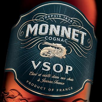 Monnet VSOP I Cognac from France I Gold Meiningers International Spirits Awards I with Gift Packaging I Aromatic Fruity Taste I 40% Vol. I 0.7 Litres