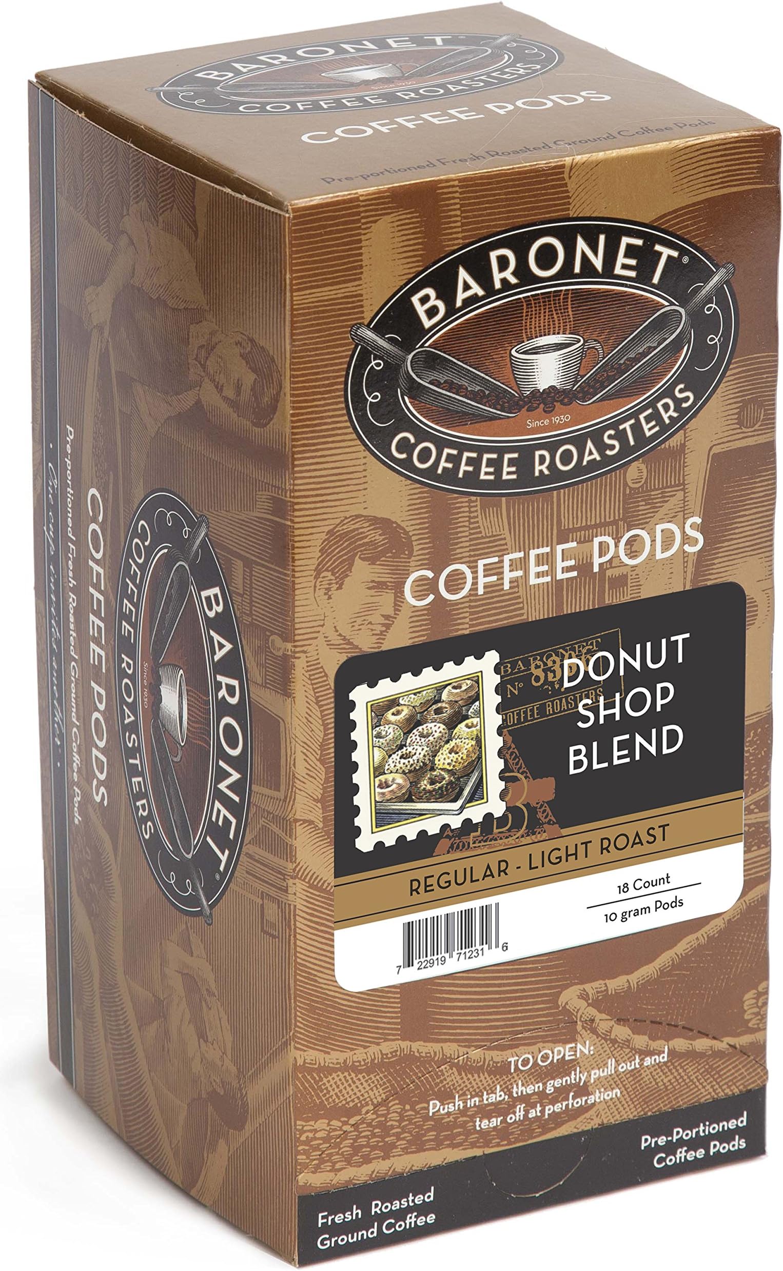 Donut Shop Blend Light Roast (140 g), 18-Count Coffee Pods