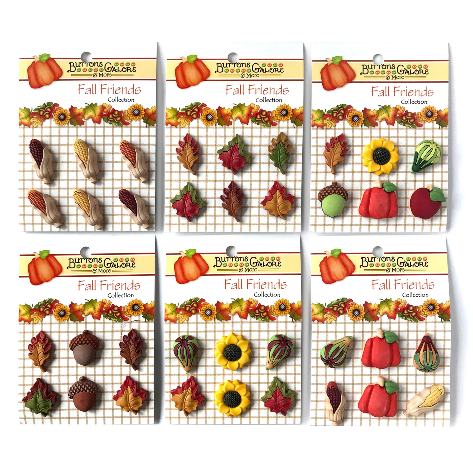 Buttons Galore and More Collection of Novelty 3D Embellishments Shank Buttons Based on Different Themes, Holidays, & Seasons for DIY Crafts, Scrapbooking, Sewing, Cardmaking & Other Projects - 36 Pcs