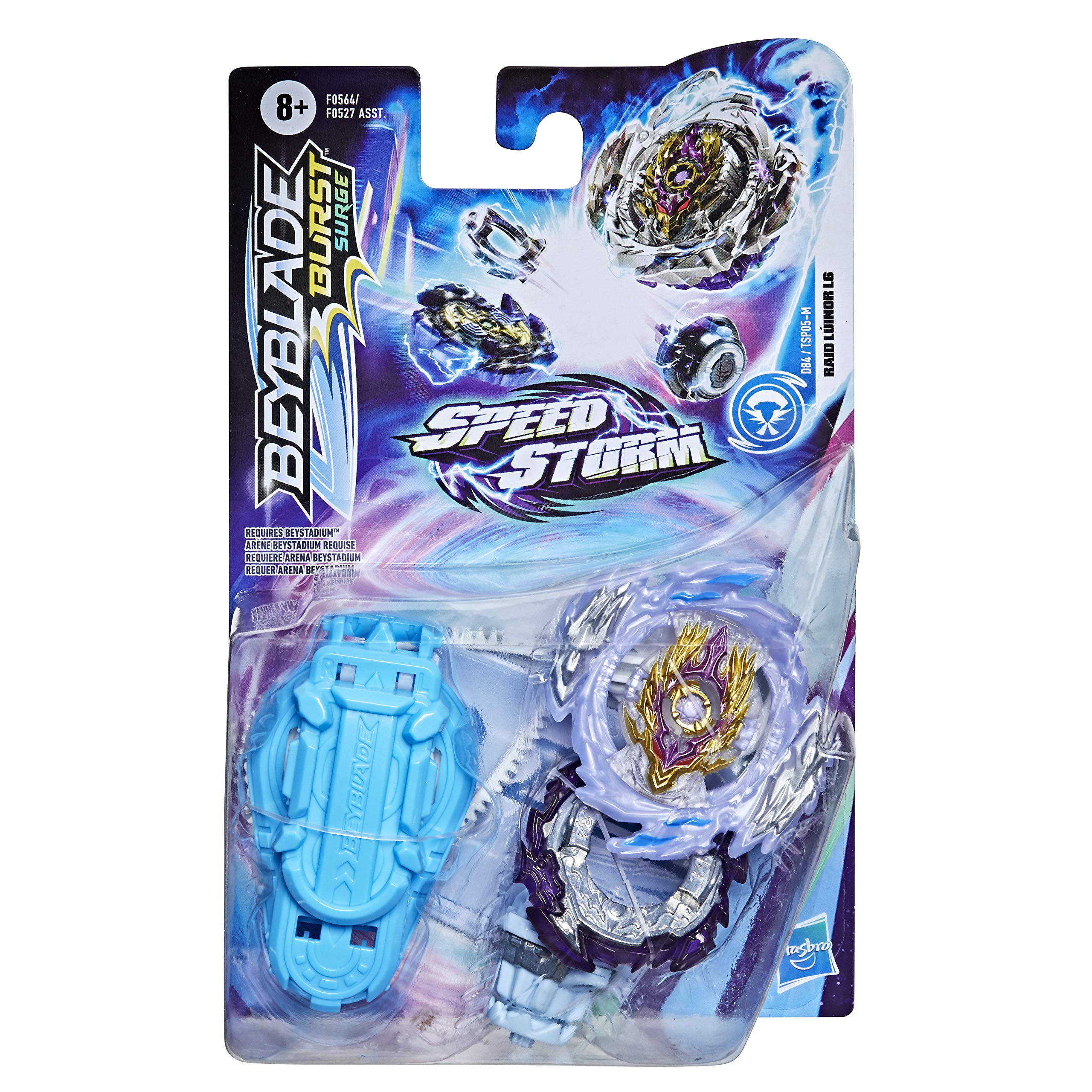 Hasbro BEYBLADE Burst Surge Speedstorm Raid Luinor L6 bączek startowy – bączek bojowy z rozrusznikiem