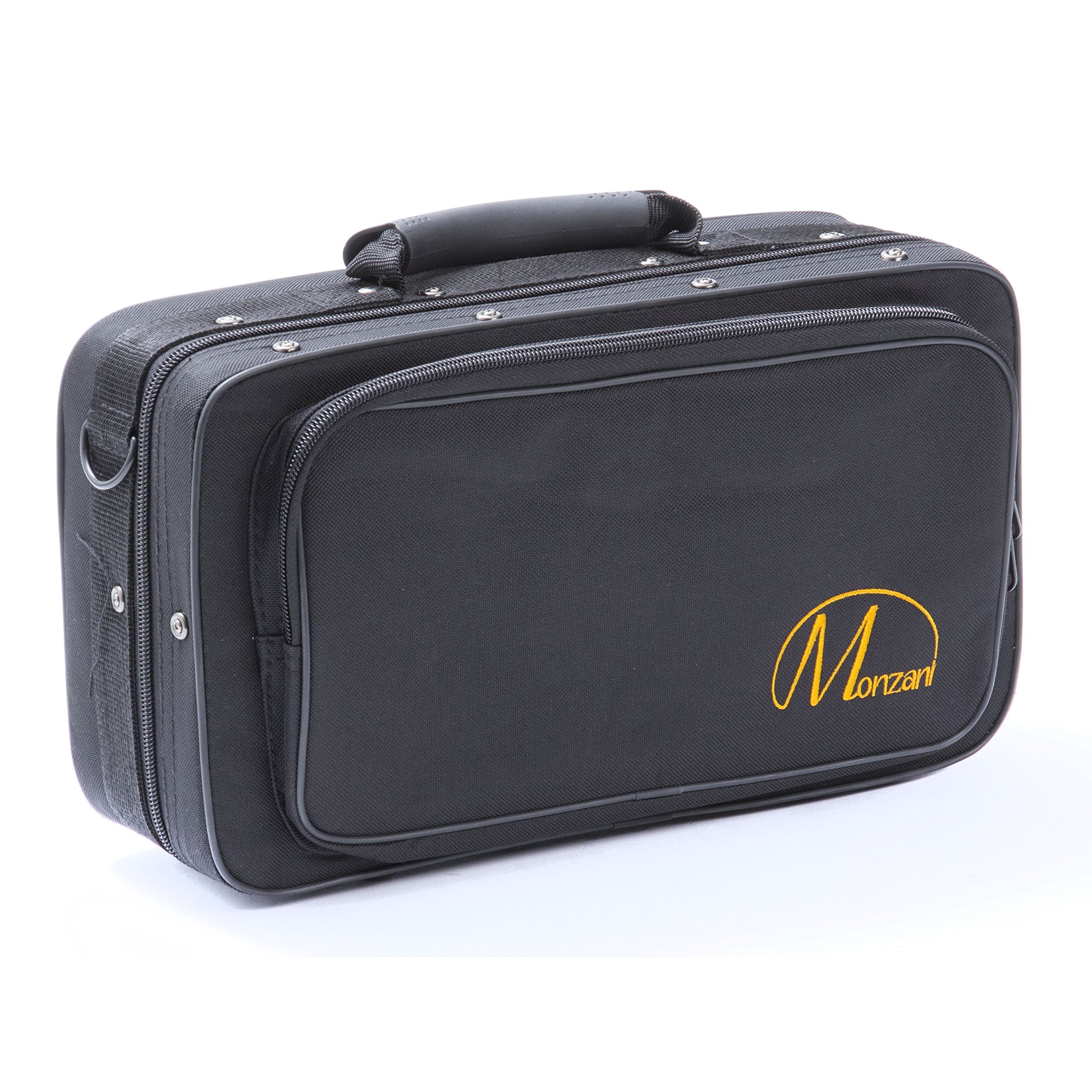 Monzani MZCL-133 Bb Klarinette, Deutsch, 20 Klappen, ABS-Kunststoff Korpus, Neusilber Mechanik, Inklusive Mundstück und Hardcase, Schwarz, Leichtgewicht, Robust