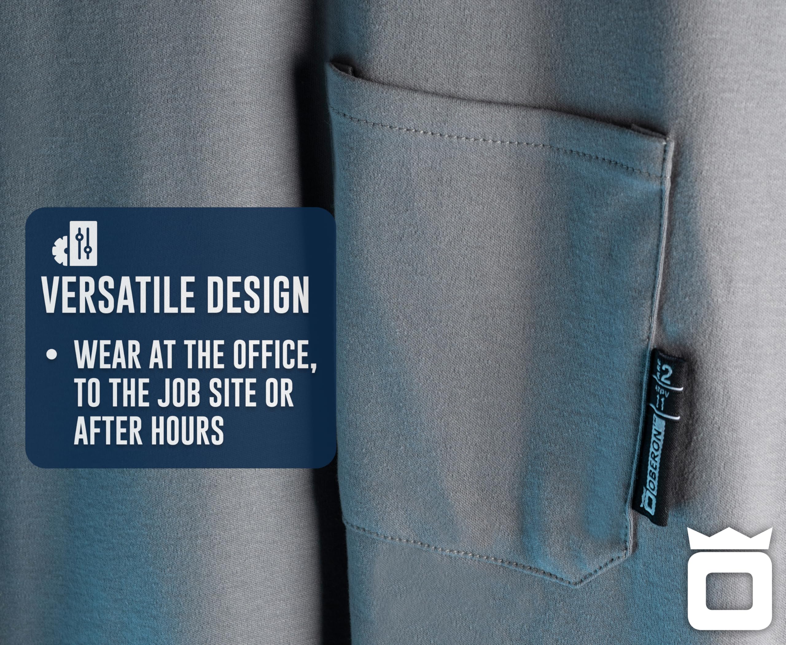 Oberon Flame Resistant Cotton Tshirt Camisa de Seguridad de Alta Visibilidad con clasificación de Arco Hombre