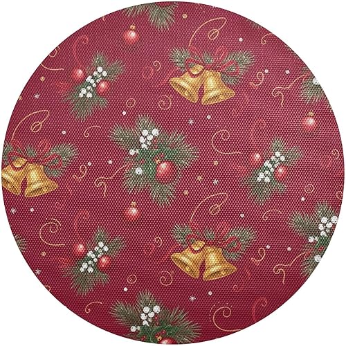 Miniatura 1 de Christmas Pine Red Dining Room Table Placemats, Heat Resistant Non Slip Placemats Round for Kitchen one sizex1