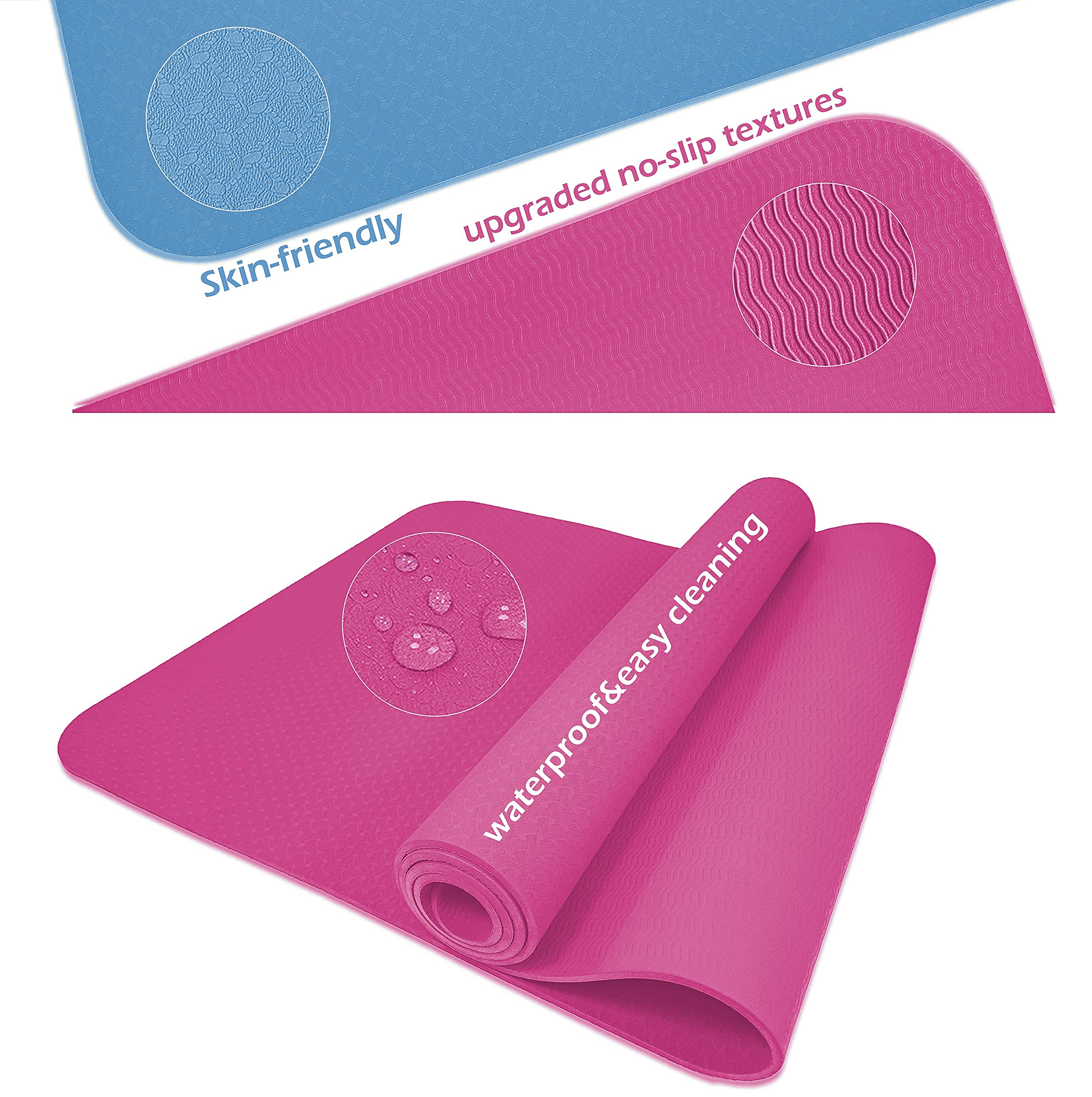 HZS Yoga mat workout fitness mat ,Extra thick high density anti