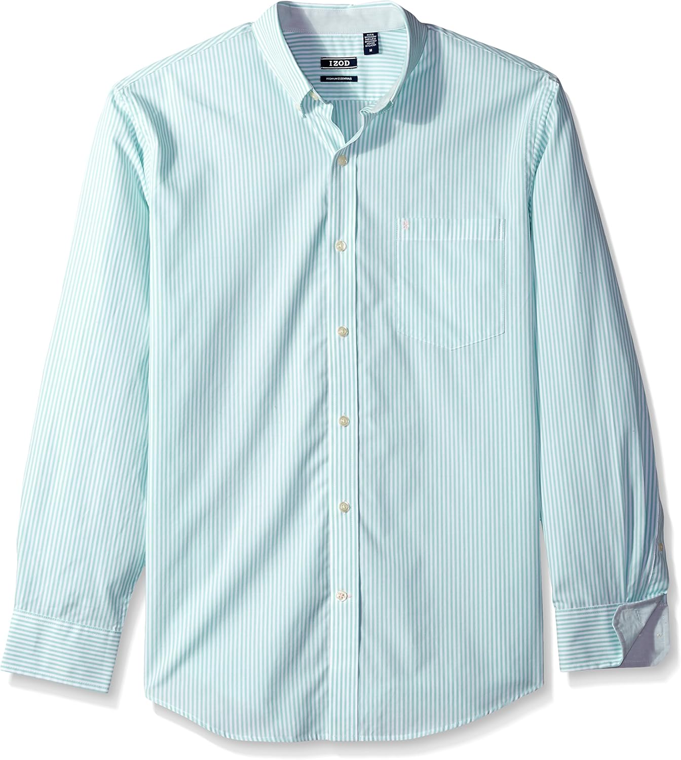 IZOD Men's Button Down Long Sleeve Stretch Performance Stripe Shirt