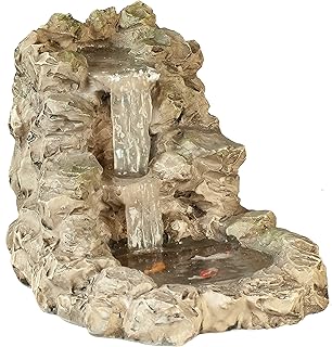 Melody Jane Dollhouse Grey Waterfall with Pond Miniature Garden Accessory 1:12 Scale