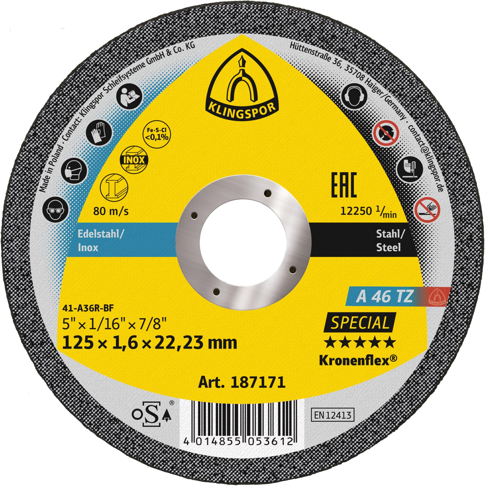 A 24 R 13754 tarcza tnąca 100 x 2,5 x 16 mm (1 szt.)