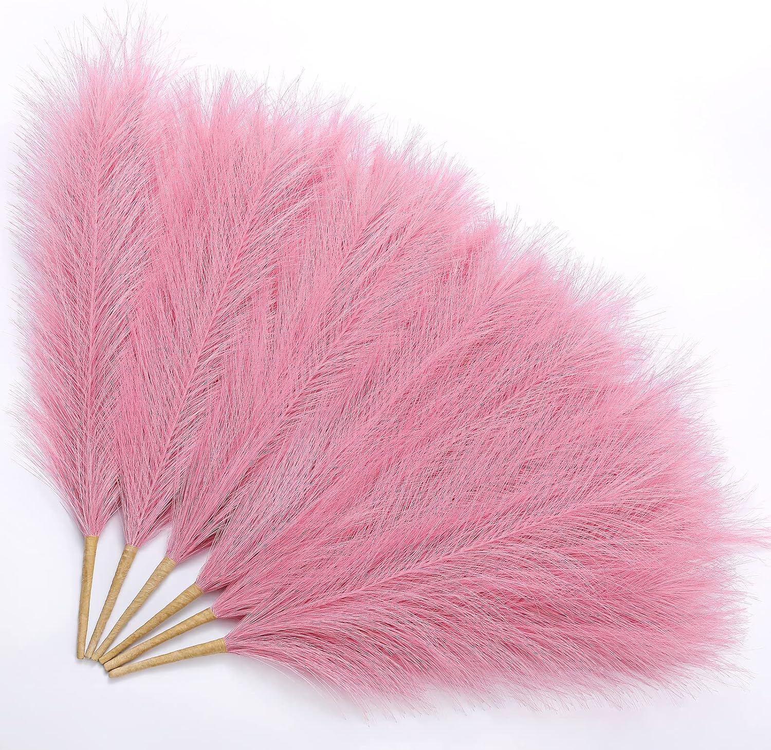 Serwalin Pampas Grass Pink 17 Inch 6pcs, Artificial Pampas