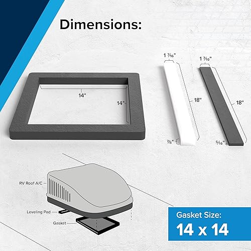 Miniatura 5 de Camco 25071 14" x 14" Aire acondicionado universal para techo Juego de Juntas