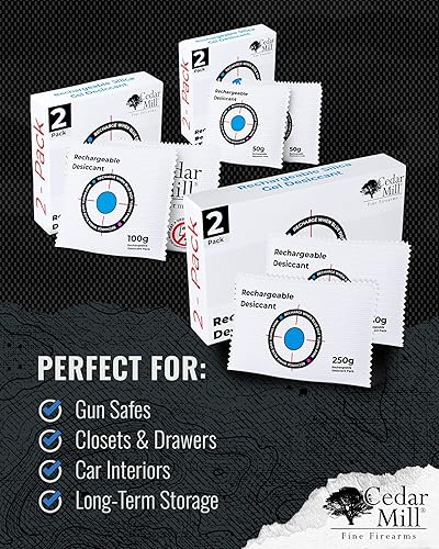 Miniatura 9 de Paquete de desecante recargable  Absorbedor de humedad reutilizable para cajas fuertes para armas, estuches de armas, armario, coche, RV y