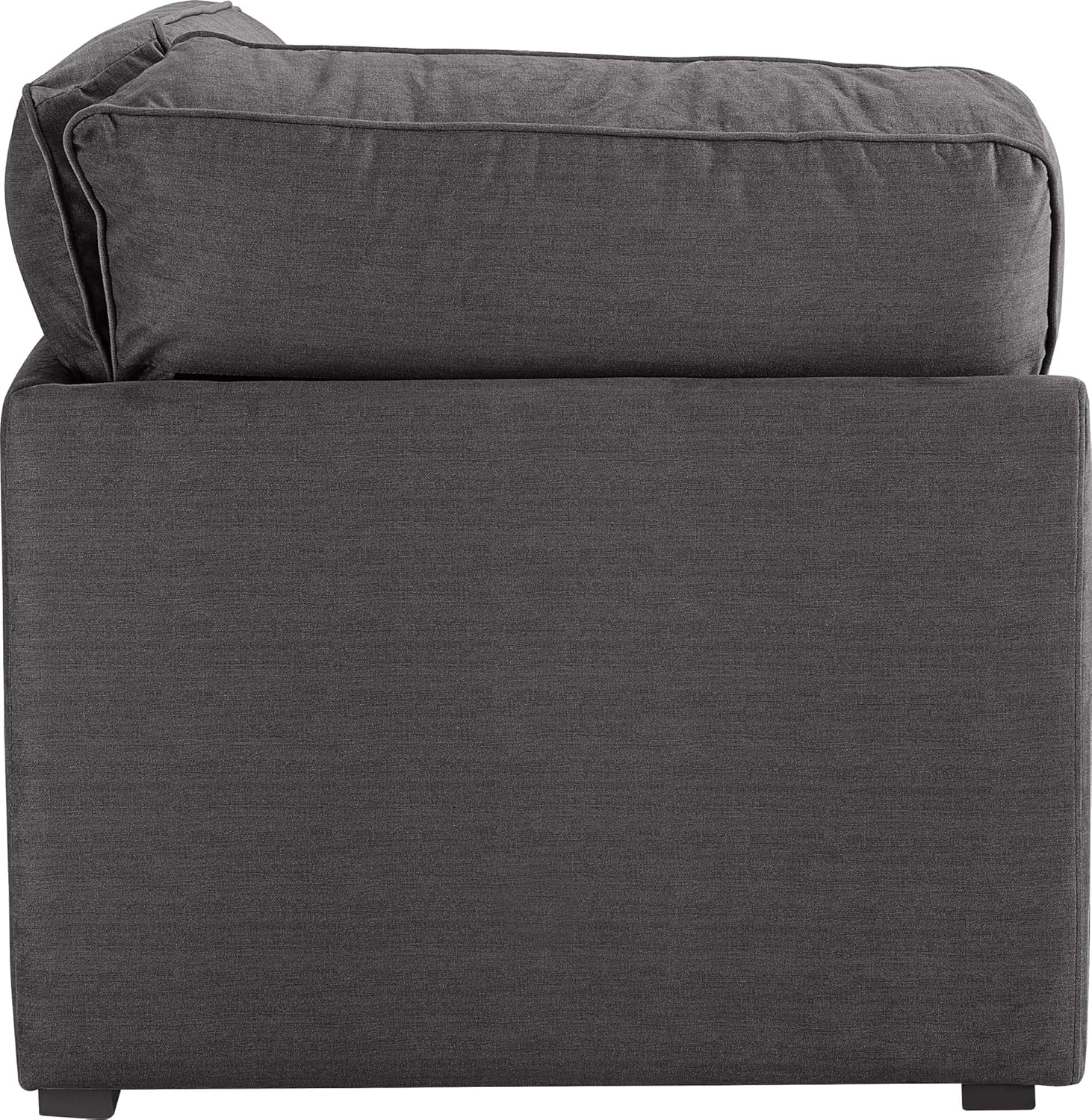 ClickDecor Symphony Mid-Century Microfiber Upholstered Modular Sofa Collection, Reversible Cloud Pillow Soft Seat Cushions, Corner Sectional Seat, Charcoal Gray