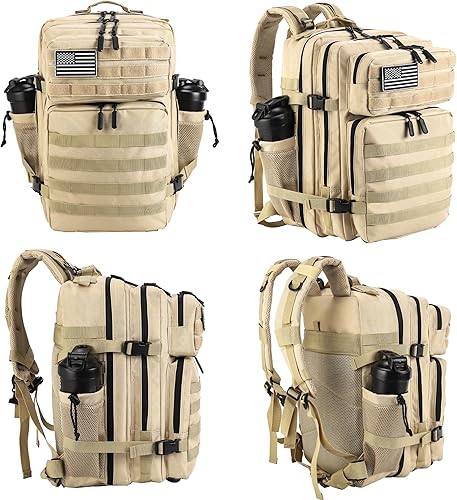 Miniatura 79 de LHI Military Tactical Backpack for Men Molle Daypack 45L Army 3 Days Assault Pack Bag Large Rucksack With Bottle Holder(12*20*12)