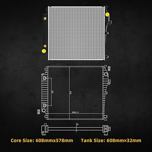 Vista 12 de DWVO Radiador compatible con Ford Flex Edge Taurus Lincoln MKS MKT MKX Mercury Sable 3.5L 3.7L V6 DWRD1080