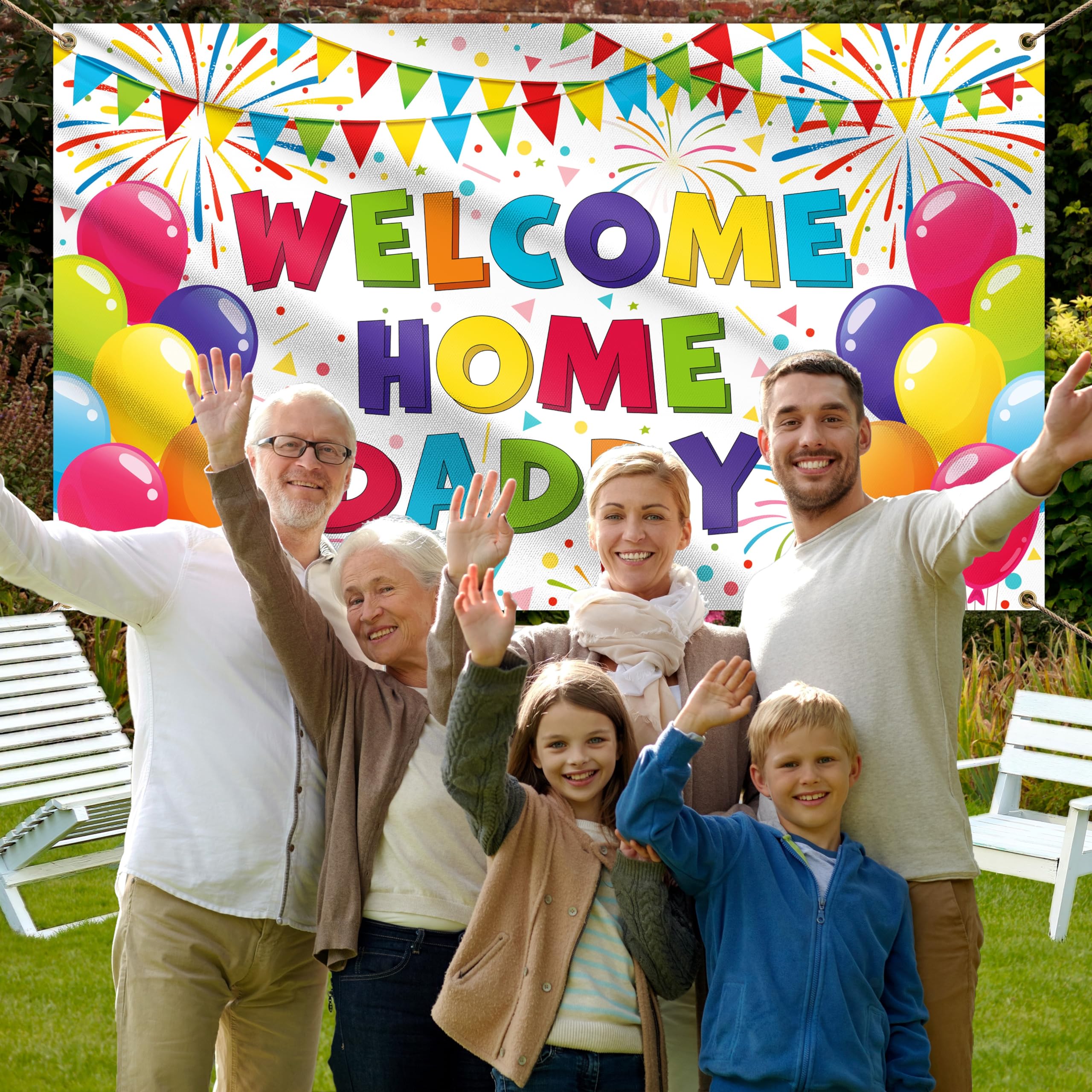 Welcome Home Daddy Banner - White Welcome Home Decorations 5ft x 3ft - Welcome Back Banner - We Missed You So Much - Image 4