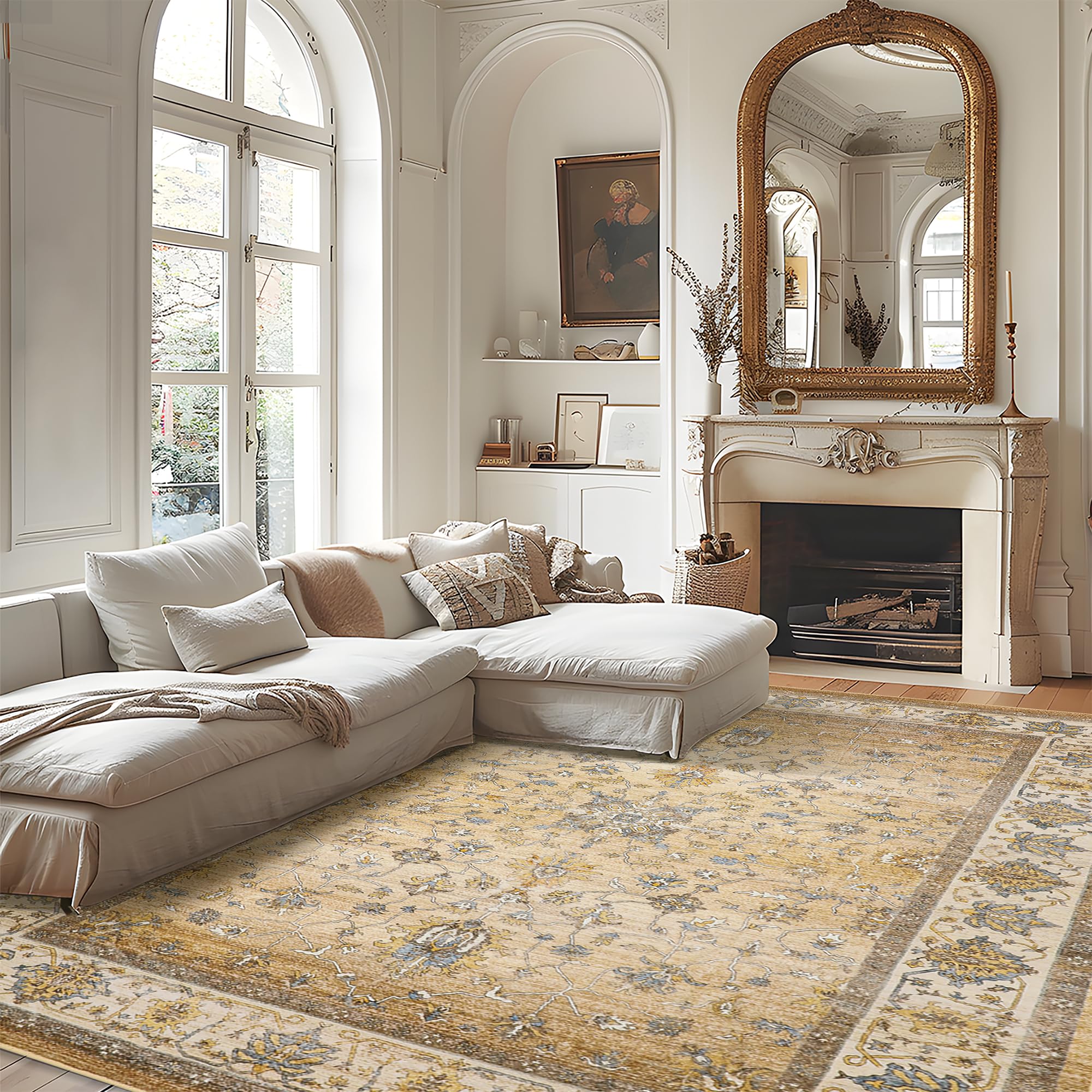 BEIMO 3x8 Runner Rugs for Indoor Entryway Entrance Kitchen Bathroom Bedroom, Machine Washable Long Print Soft Floor Cover, Stain Resistant Carpet, Long Low Pile Mat with Non Slip Rubber Backing