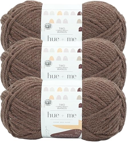 Vista 126 de Lion Brand Yarn, Hue + Me - Hilo grueso para tejer a ganchillo, tejer y manualidades, agave, paquete de 3