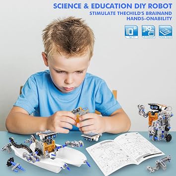Bottleboom STEM 13-in-1 Education Solar Power Robots Toys for Boys Age 8-12, Educational Toy Science Kits for Kids Experiment Robotics Set Birthday Gifts for 8 9 10 11 12 Years Old