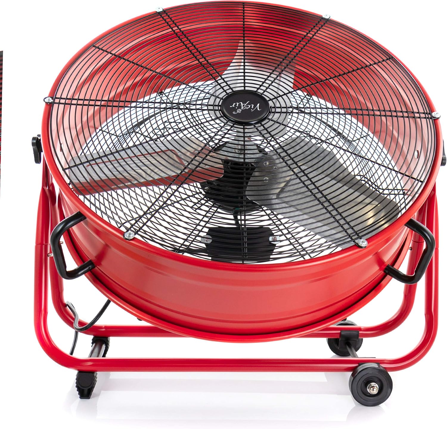 Vie Air 24 Inch Commercial Floor Drum Fan in Red