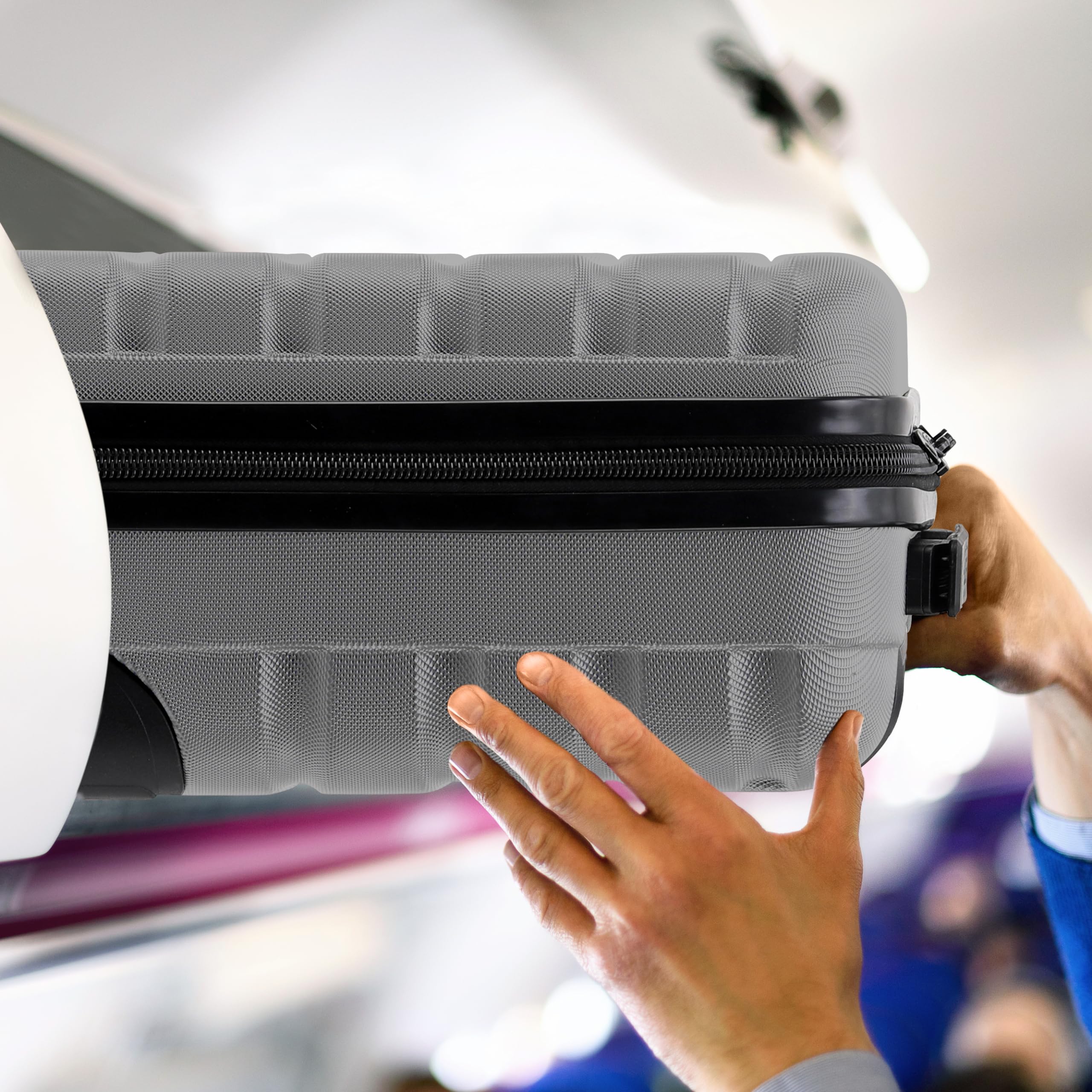 Flight Knight Lightweight 2 Wheel ABS Hard Case Suitcases Cabin Carry On Hand Luggage Approved for Over 100 Airlines Including British Airways, easyJet & Maximum Size for Ryanair 40x20x25cm