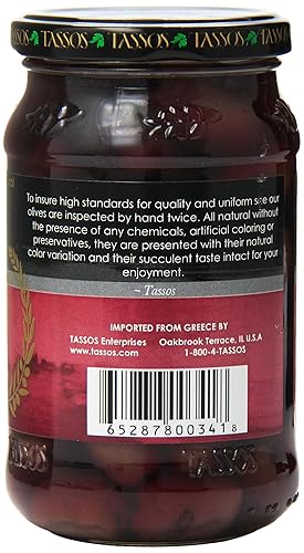 Miniatura 2 de Tassos Aceitunas Kalamata en vinagre de vino tinto, 13 onzas