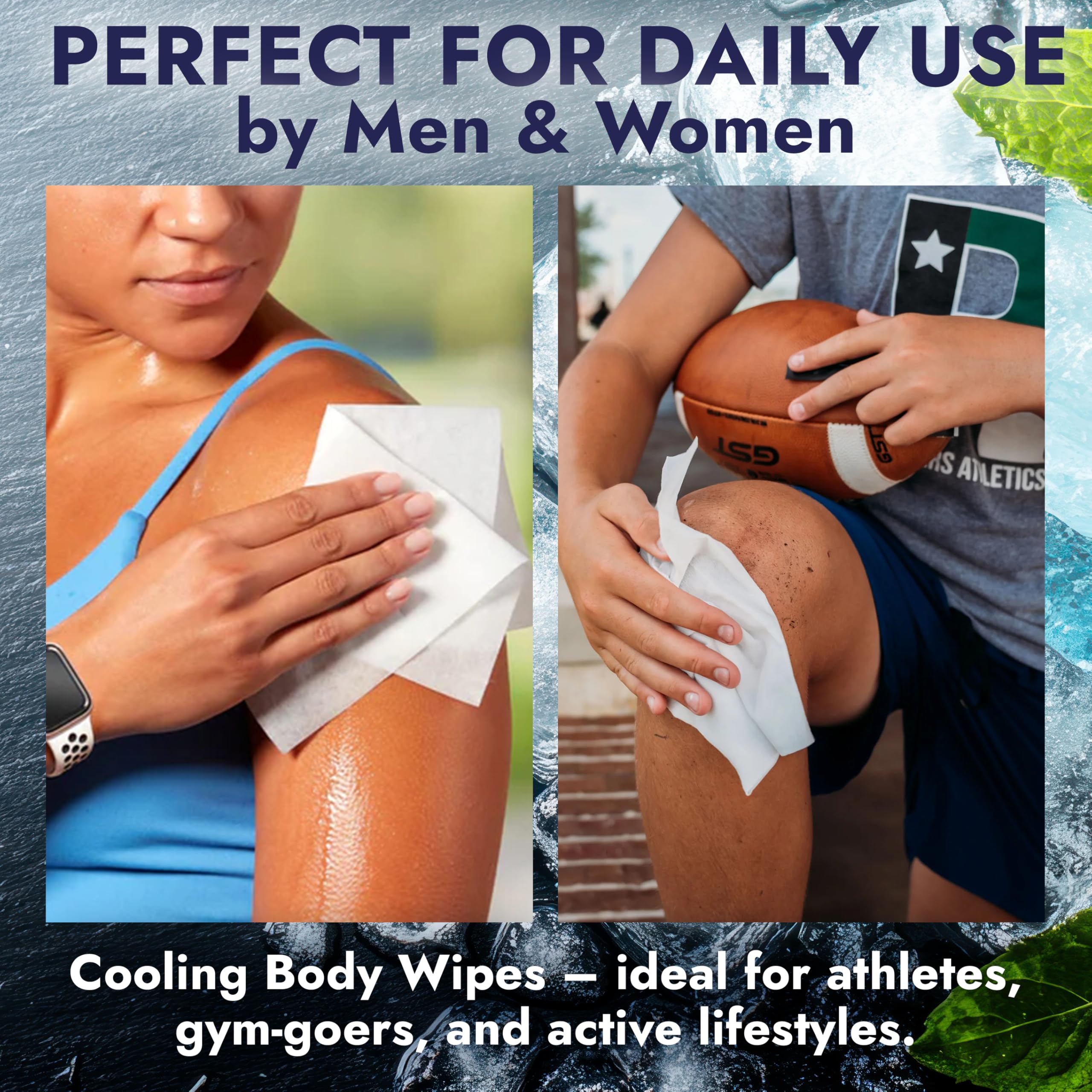 Salviette per il corpo per uomini e donne | Salviette detergenti per il corpo per palestra, sport da combattimento e viaggi | Medicato 1% Tolnaftate con olio dell'albero del tè e effetto mentolo